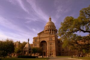 Ominous image of the Texas State Capital building