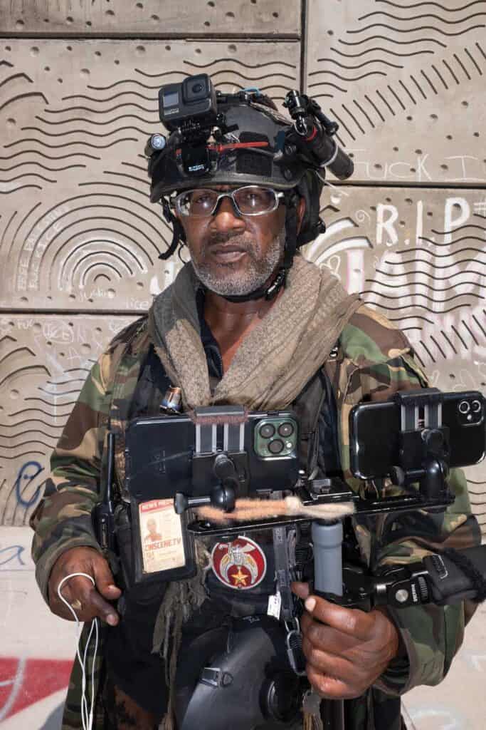 Protest photographer outside the Metropolitan Detention Center, DTLA, August 2, 2025.