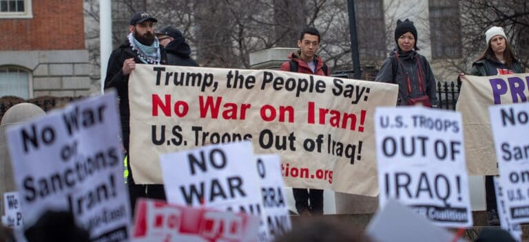 Boston Iran War/Peace Protests 2020 Photo Credit: Kai Medina via Wikimedia