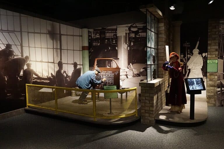 The Flint sit-down strike exhibit at the Sloan Museum in Flint, Michigan (United States). Michael Barera via wikimedia.