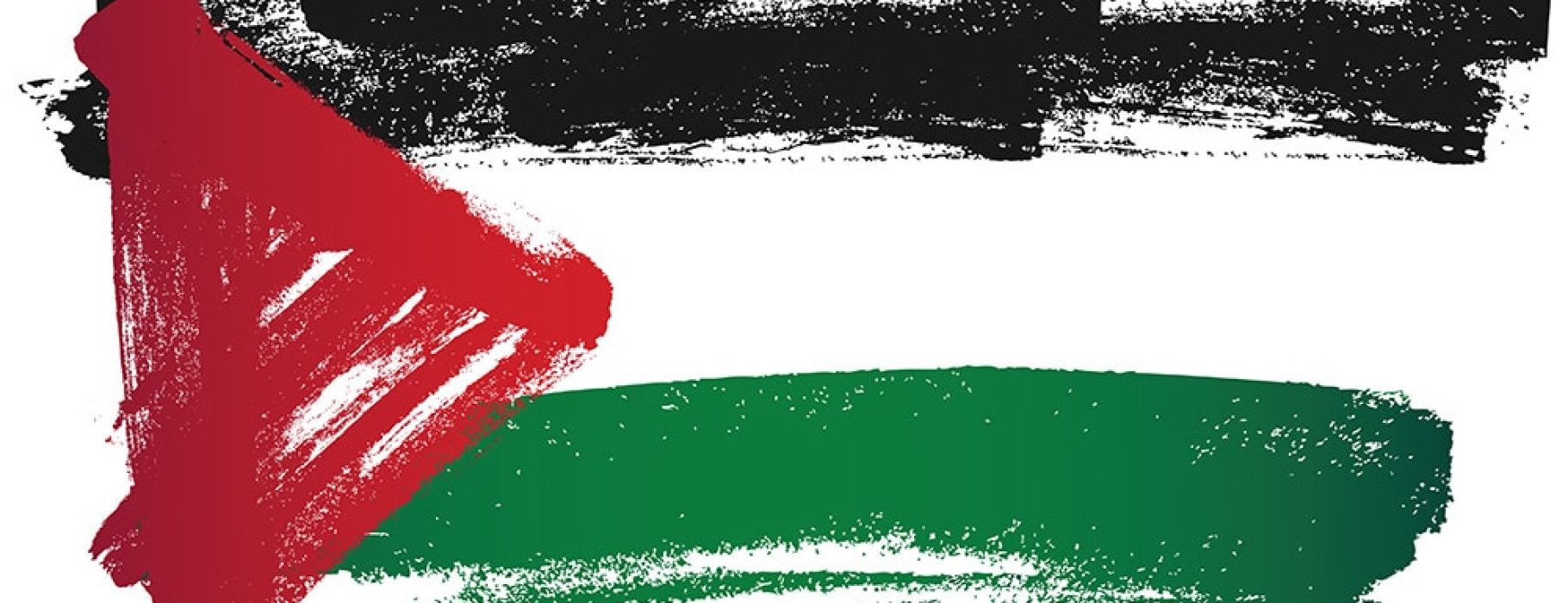 A Palestinian flag rendered in simple brushstrokes.