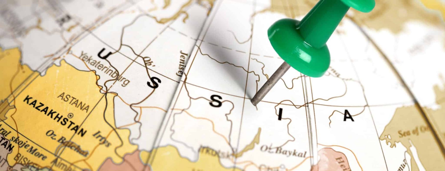 Location Russia. Green pin on the map.