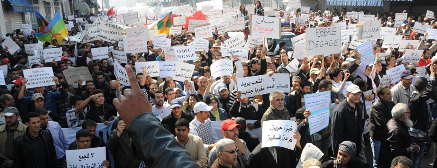 A large street protest in Morocco for reform and bread