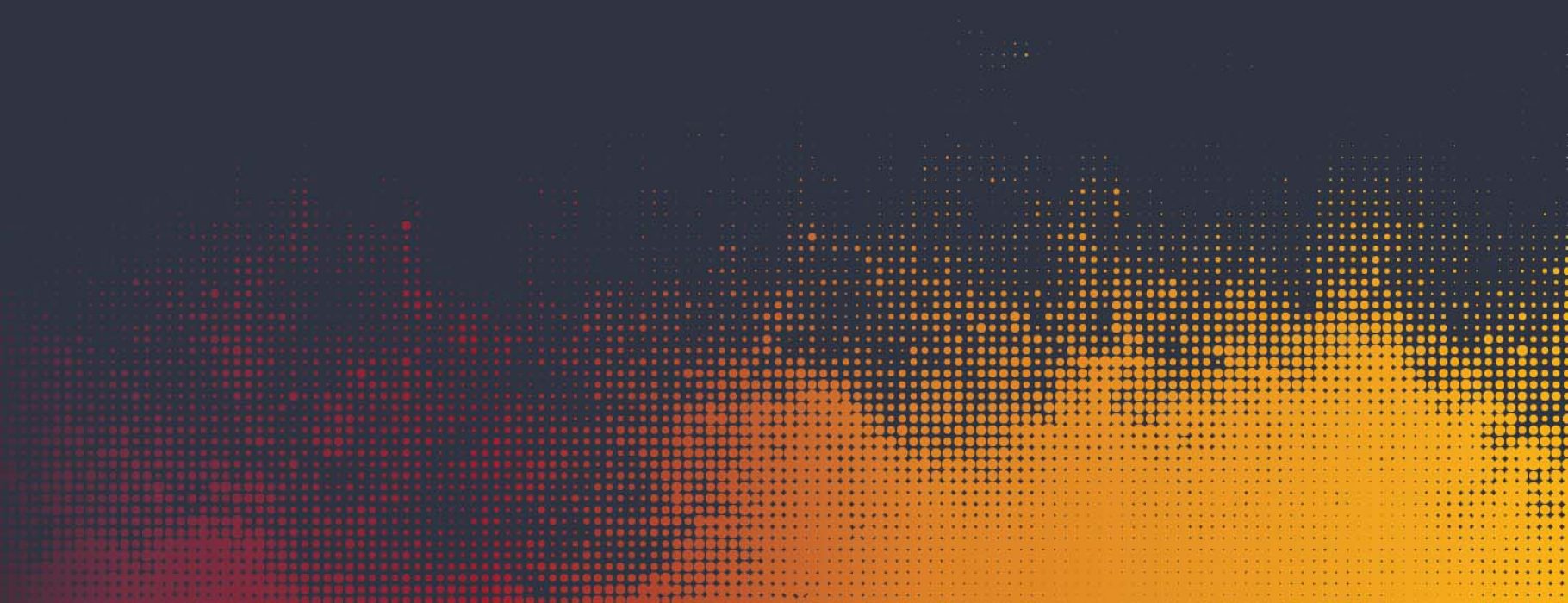 An abstract fade from dark grey to a red/orange gradient below, in a pixelated pattern