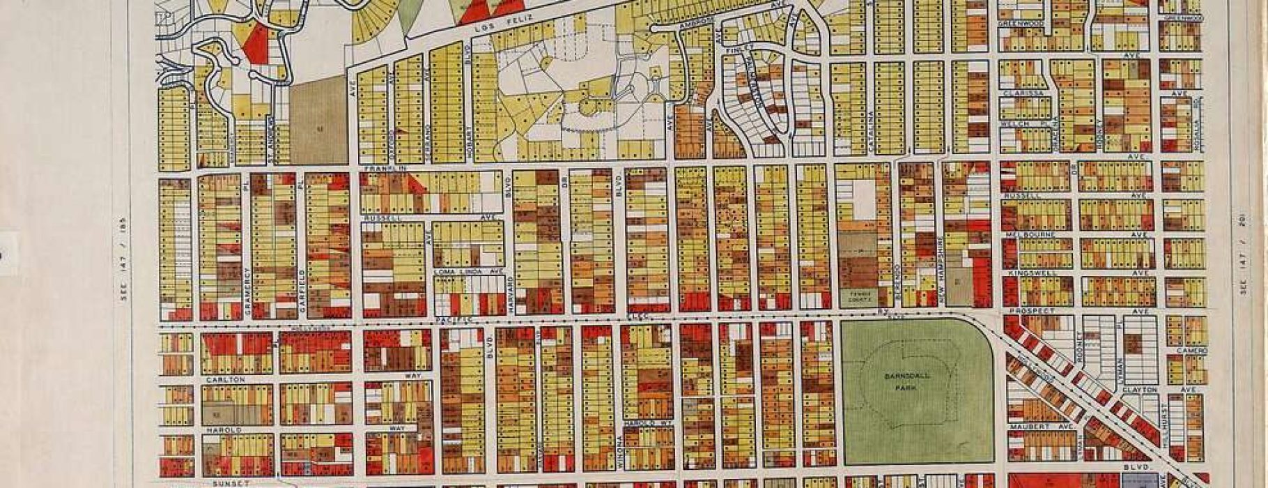 Land use survey map for the City of Los Angeles, book 6 (Hollywood District to Boyle Heights District), sheet 22 Photo Credit: The Huntington Library